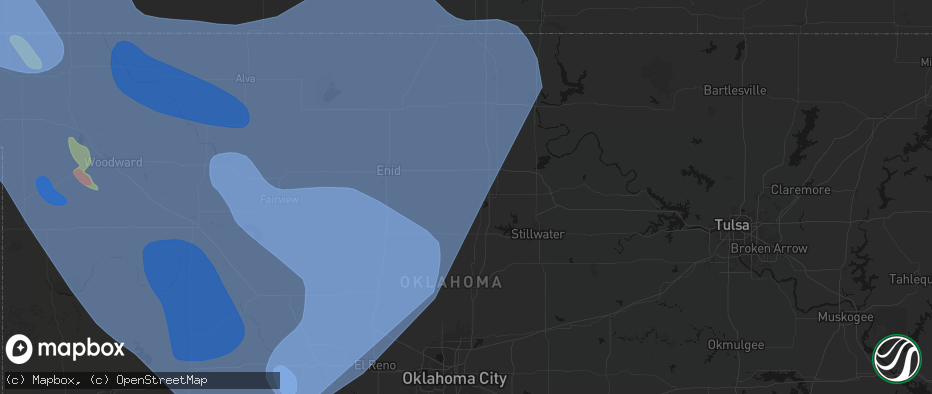 Hail map in Lucien, OK on June 21, 2026