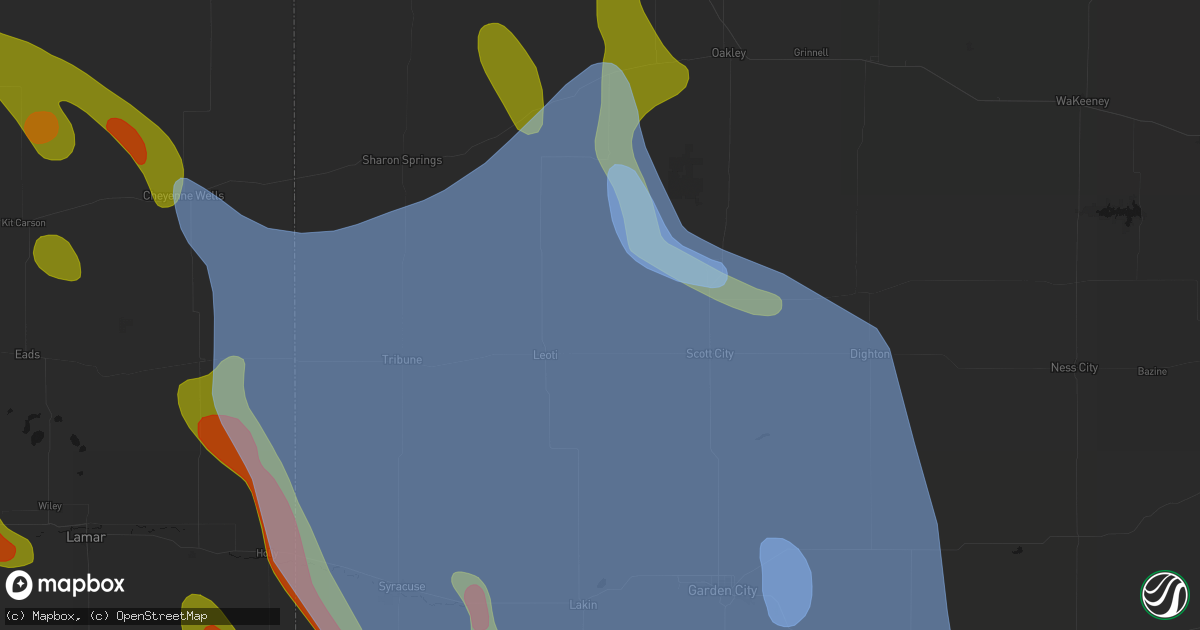 Hail map in Marienthal, KS on June 21, 2026