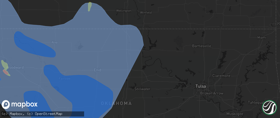 Hail map in Marland, OK on June 21, 2026
