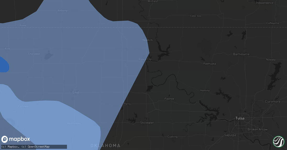Hail map in Marland, OK on June 21, 2026