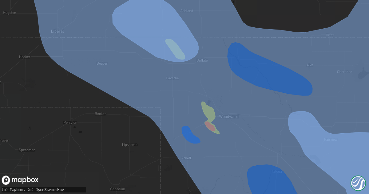 Hail map in May, OK on June 21, 2026