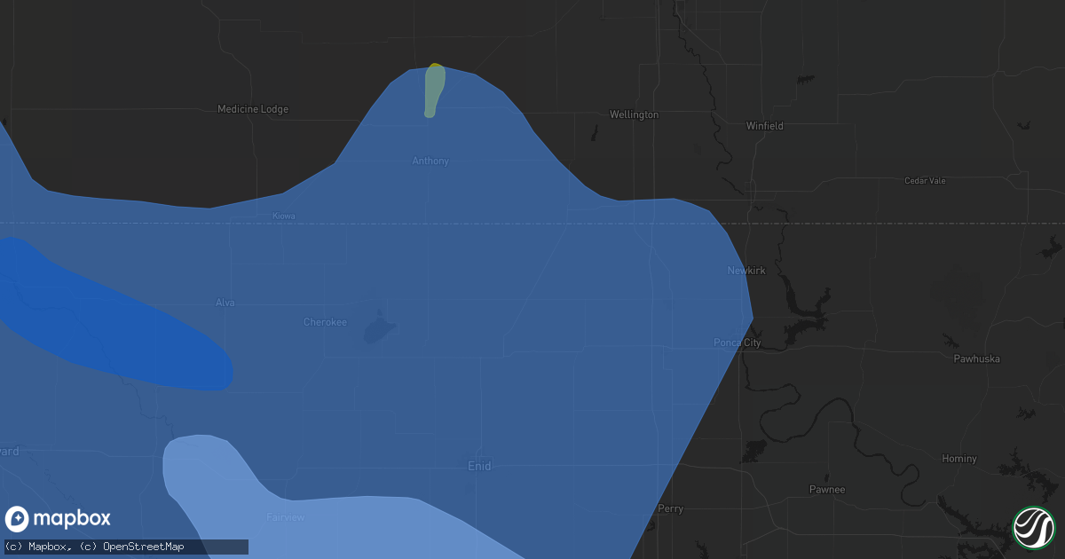 Hail map in Medford, OK on June 21, 2026