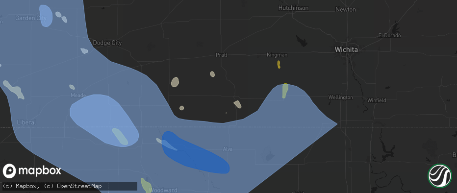 Hail map in Medicine Lodge, KS on June 21, 2026
