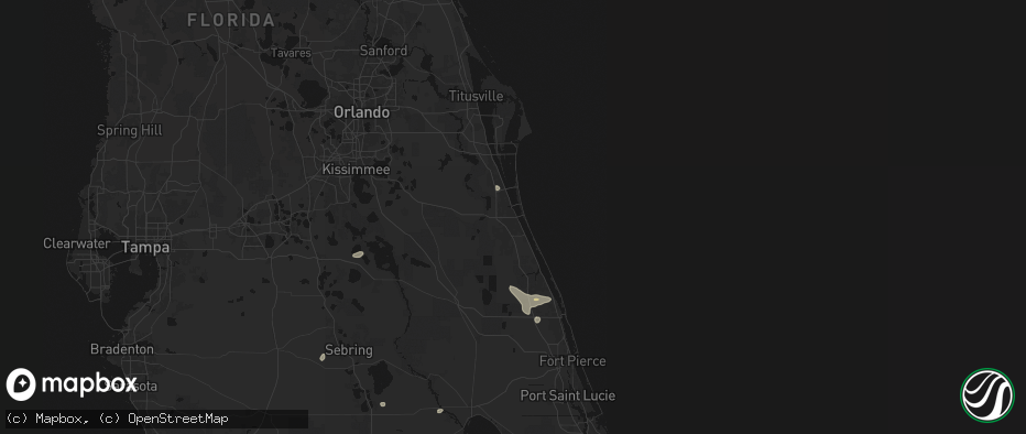 Hail map in Melbourne, FL on June 21, 2026