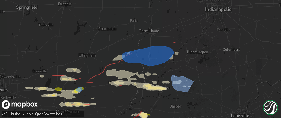 Hail map in Merom, IN on June 21, 2026