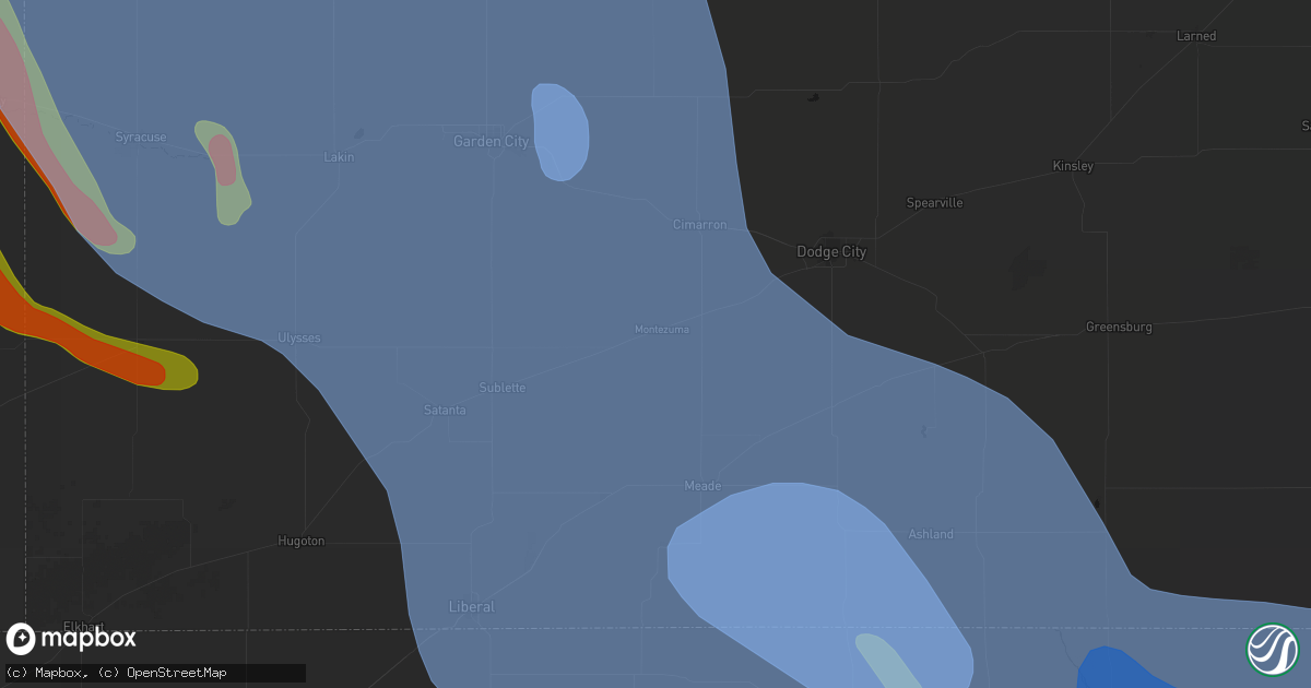 Hail map in Montezuma, KS on June 21, 2026