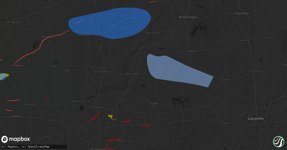 Hail map in Montgomery, IN on June 21, 2026