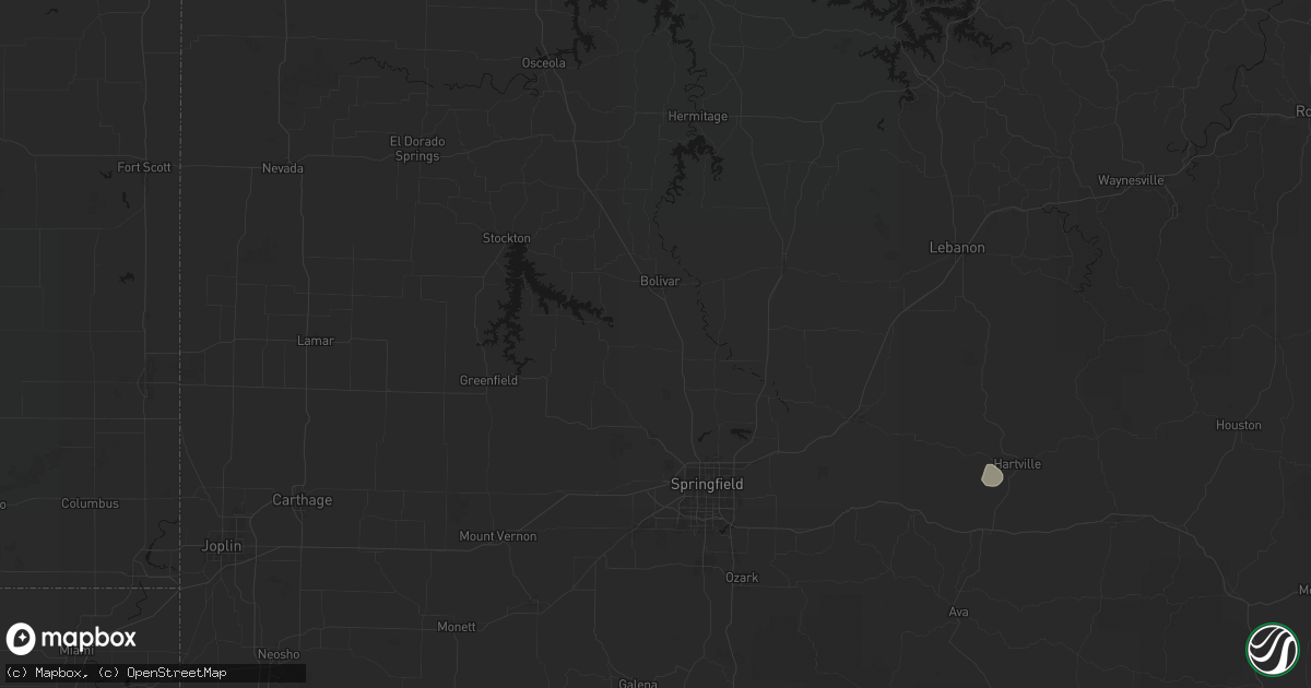Hail map in Morrisville, MO on June 21, 2026