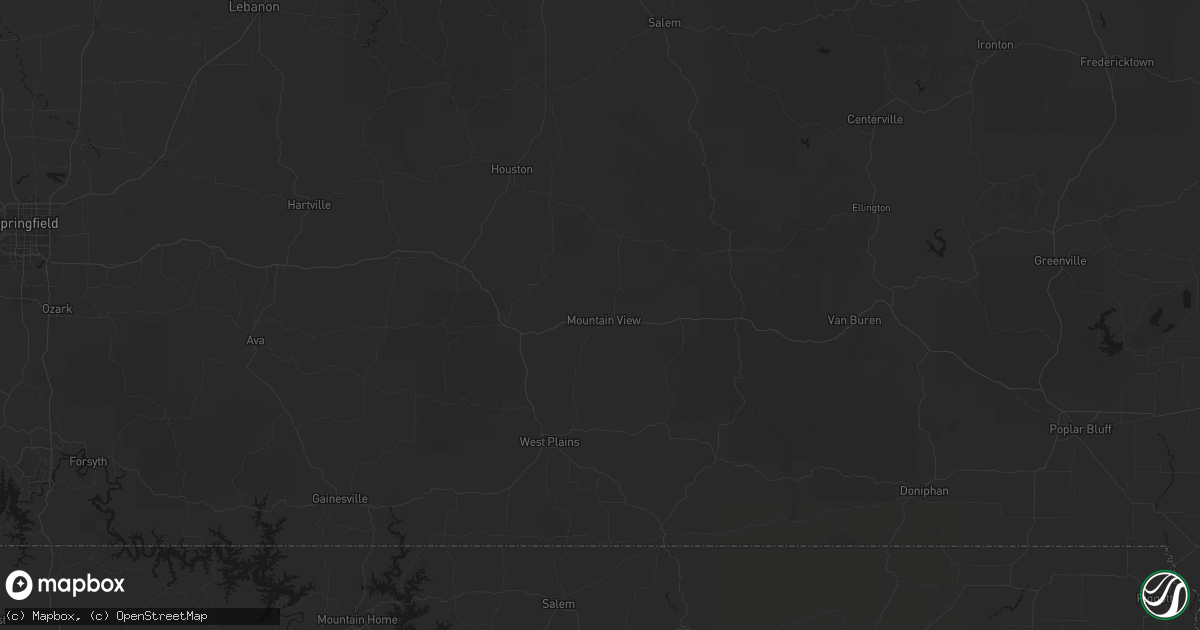 Hail map in Mountain View, MO on June 21, 2026