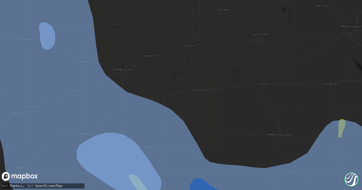 Hail map in Mullinville, KS on June 21, 2026