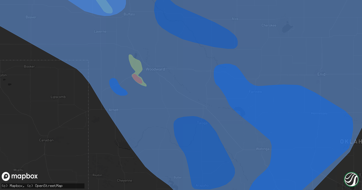 Hail map in Mutual, OK on June 21, 2026