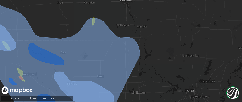 Hail map in Nardin, OK on June 21, 2026