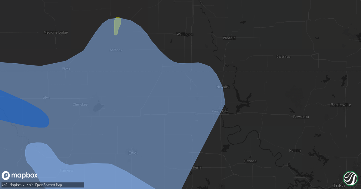Hail map in Nardin, OK on June 21, 2026