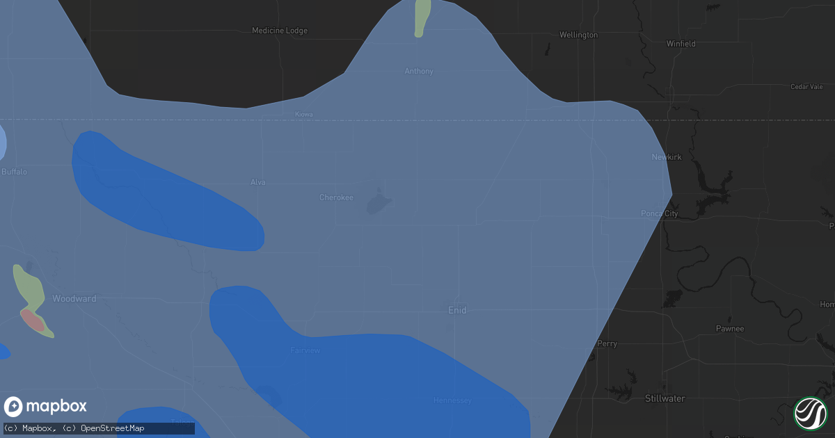 Hail map in Nash, OK on June 21, 2026