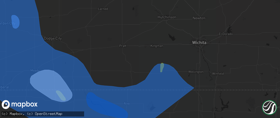 Hail map in Nashville, KS on June 21, 2026