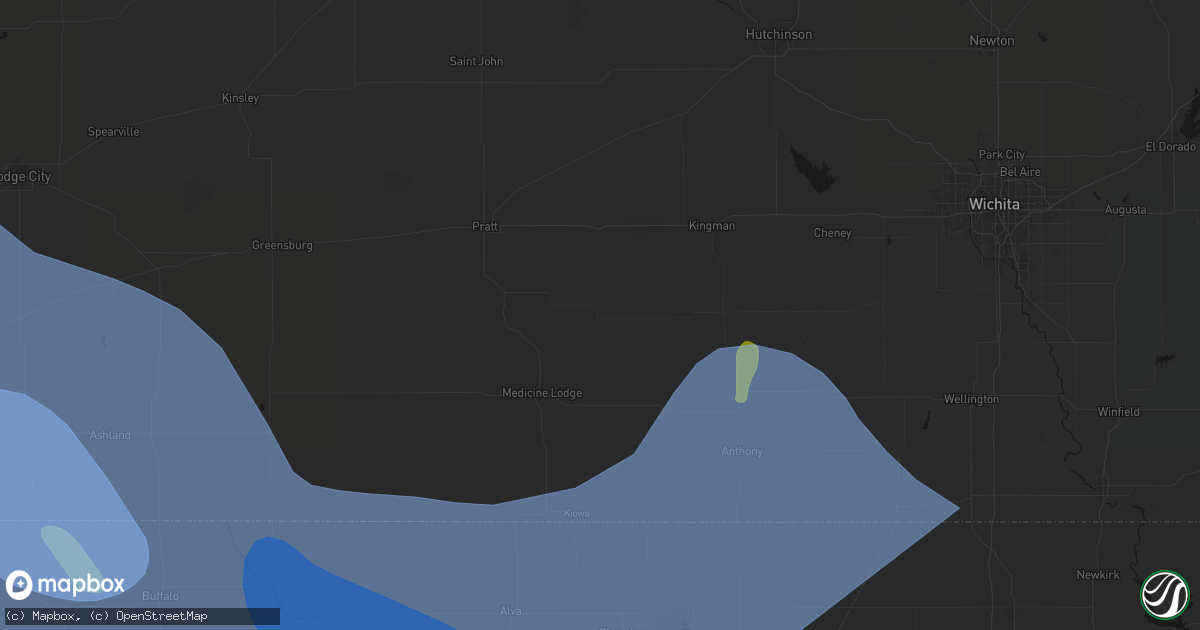 Hail map in Nashville, KS on June 21, 2026
