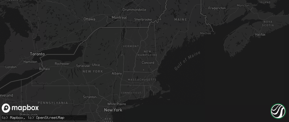 Hail map in New Hampshire on June 21, 2026