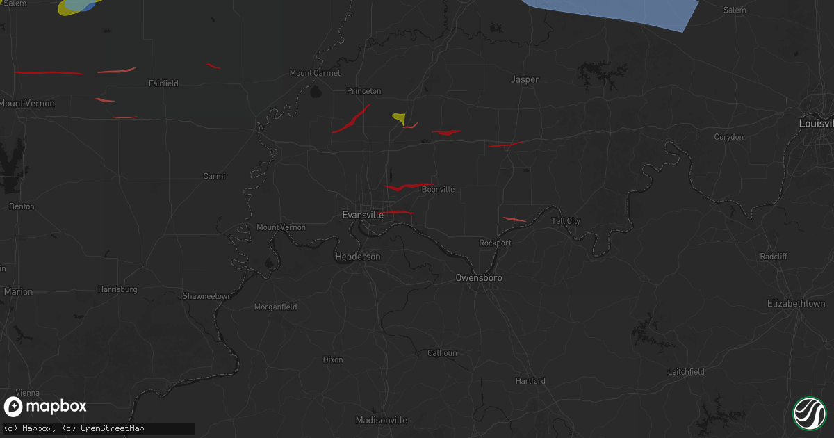 Hail map in Newburgh, IN on June 21, 2026