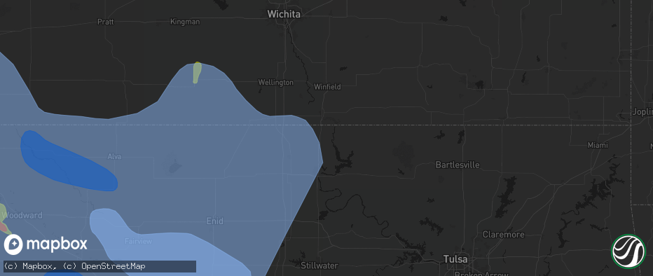 Hail map in Newkirk, OK on June 21, 2026