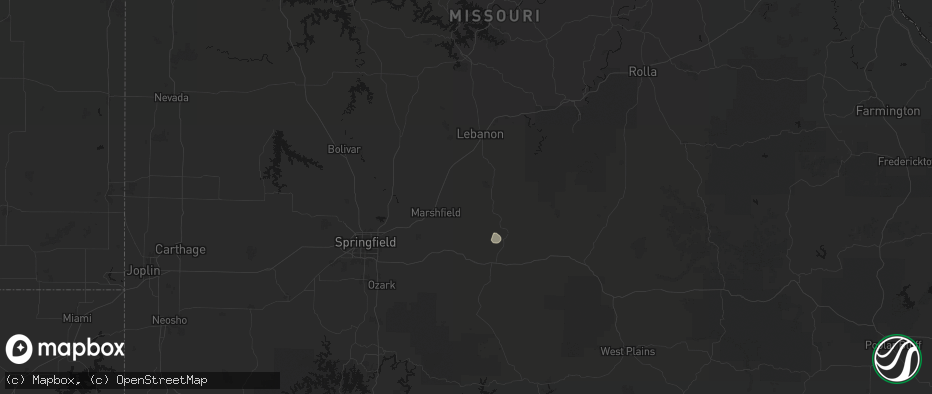 Hail map in Niangua, MO on June 21, 2026