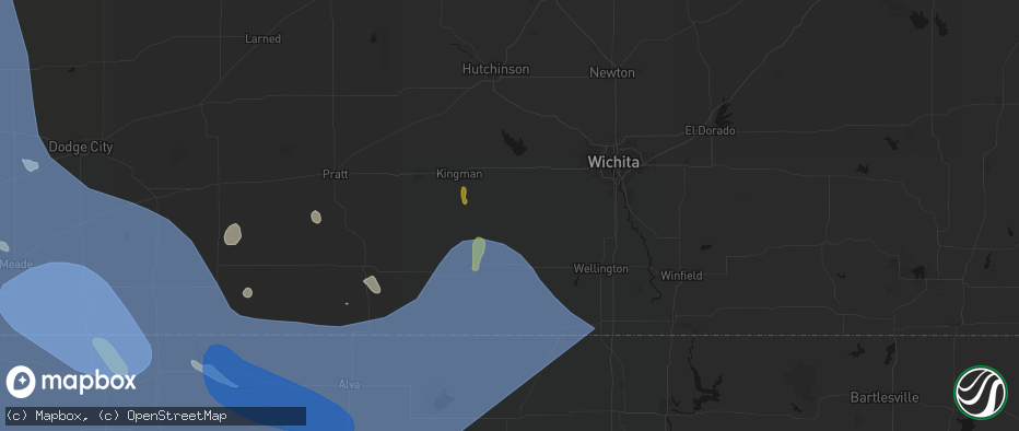 Hail map in Norwich, KS on June 21, 2026