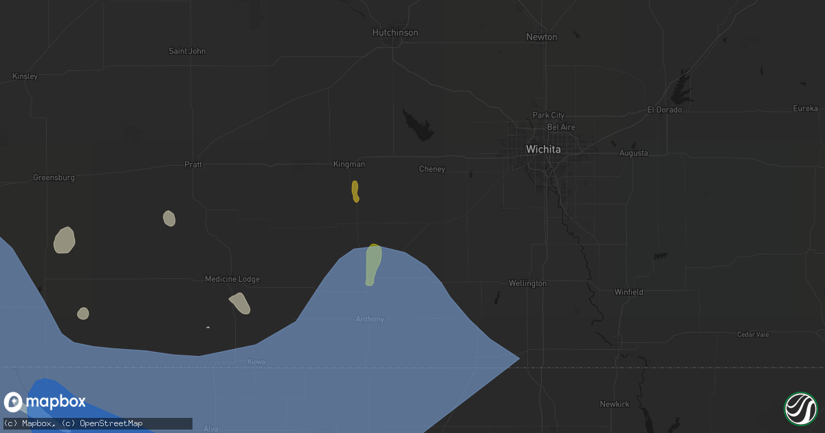 Hail map in Norwich, KS on June 21, 2026