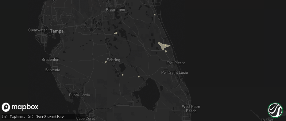 Hail map in Okeechobee, FL on June 21, 2026