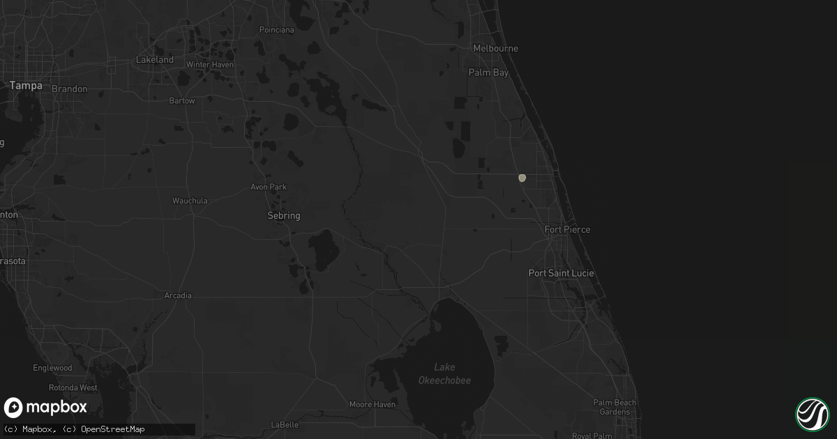 Hail map in Okeechobee, FL on June 21, 2026