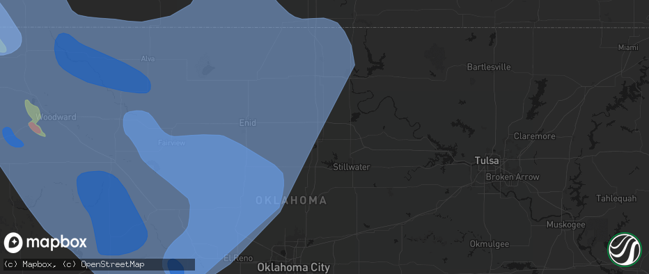 Hail map in Perry, OK on June 21, 2026