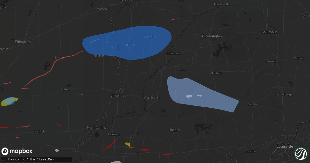 Hail map in Plainville, IN on June 21, 2026