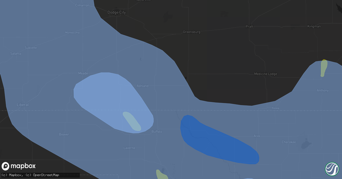 Hail map in Protection, KS on June 21, 2026