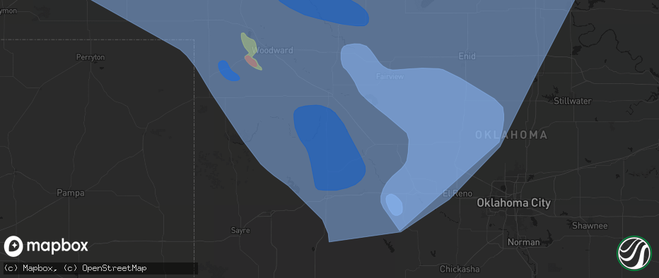 Hail map in Putnam, OK on June 21, 2026