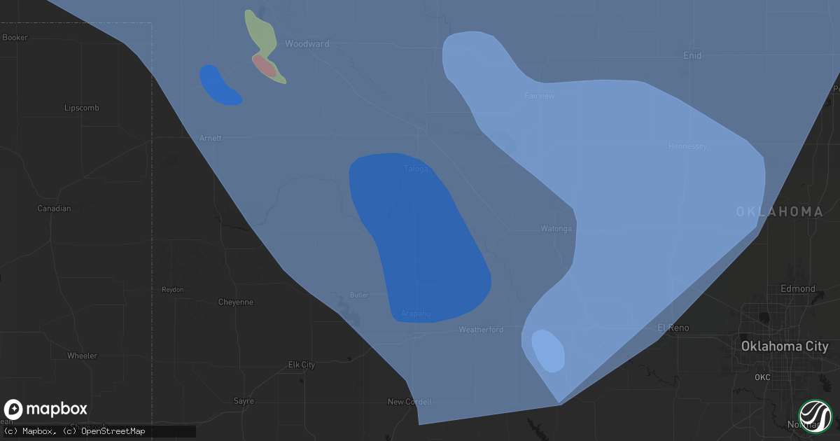 Hail map in Putnam, OK on June 21, 2026