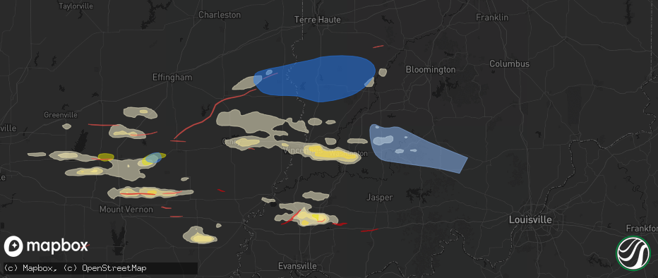 Hail map in Ragsdale, IN on June 21, 2026