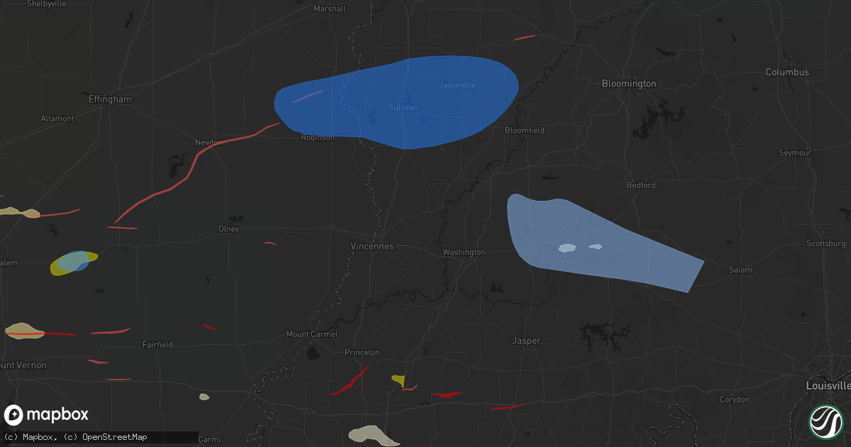 Hail map in Ragsdale, IN on June 21, 2026