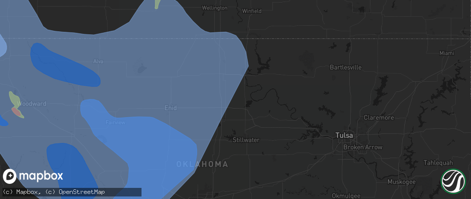 Hail map in Red Rock, OK on June 21, 2026