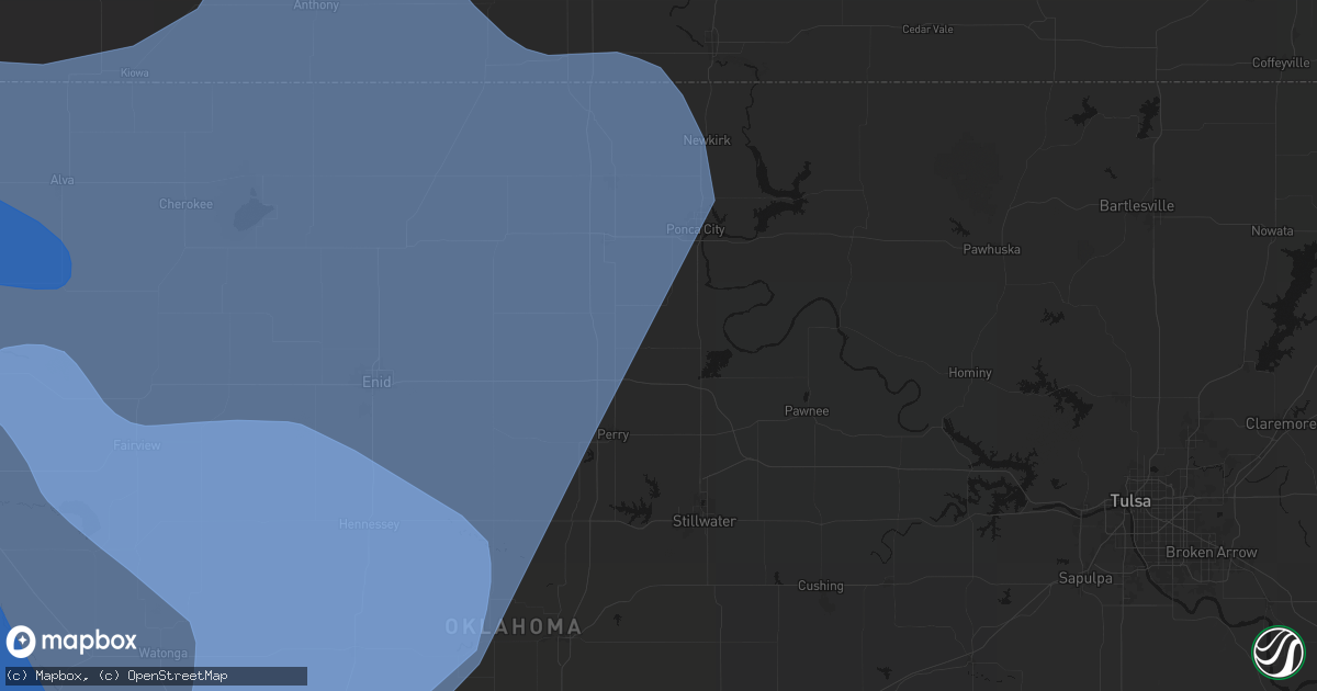 Hail map in Red Rock, OK on June 21, 2026