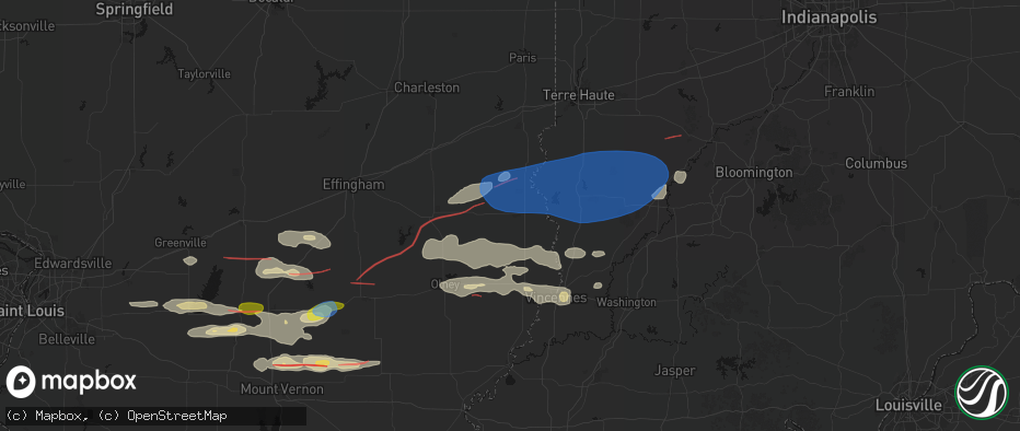Hail map in Robinson, IL on June 21, 2026
