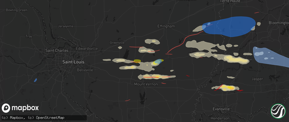 Hail map in Salem, IL on June 21, 2026