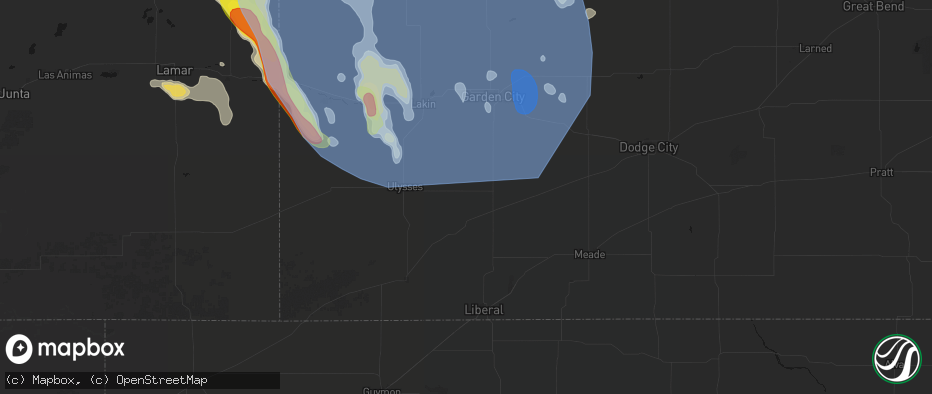 Hail map in Satanta, KS on June 21, 2026