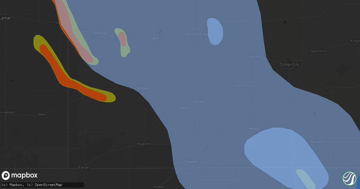 Hail map in Satanta, KS on June 21, 2026