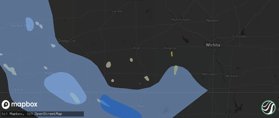Hail map in Sawyer, KS on June 21, 2026