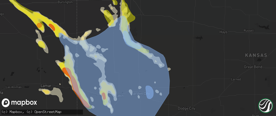 Hail map in Scott City, KS on June 21, 2026