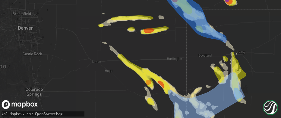Hail map in Seibert, CO on June 21, 2026