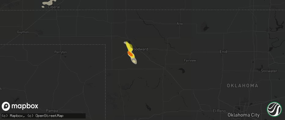 Hail map in Sharon, OK on June 21, 2026