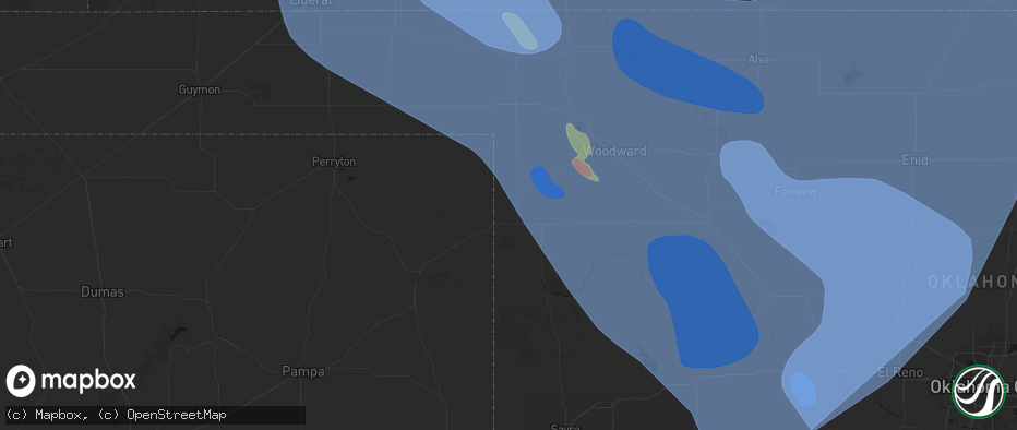 Hail map in Shattuck, OK on June 21, 2026