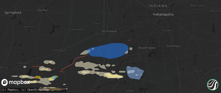 Hail map in Shelburn, IN on June 21, 2026