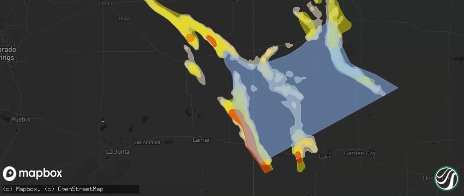 Hail map in Sheridan Lake, CO on June 21, 2026