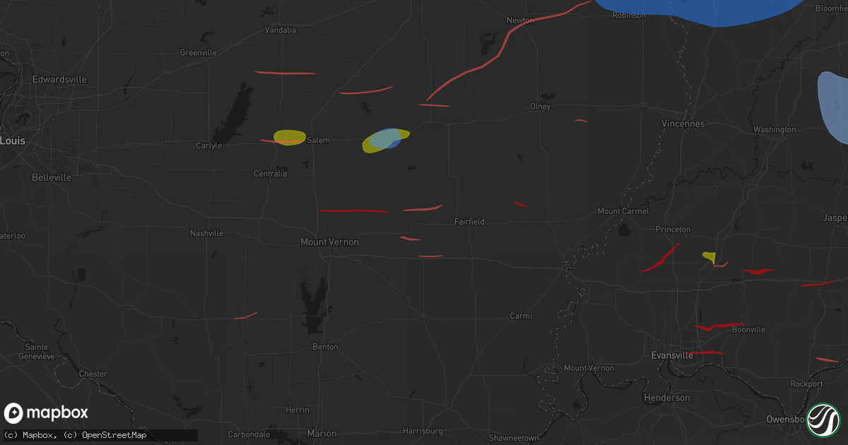 Hail map in Sims, IL on June 21, 2026