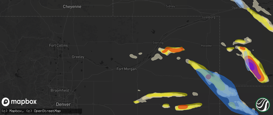 Hail map in Snyder, CO on June 21, 2026